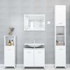 Armario De Baño | Mueble Baño Madera Contrachapada Blanco 30x30x183,5 Cm Cfw739966