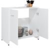 Armario De Baño | Mueble Baño Madera Contrachapada Blanco 60x33x61 Cm Cfw739980