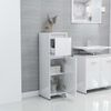 Armario De Baño | Mueble Baño Madera Contrachapada Blanco Brillo 30x30x95 Cm Cfw740002