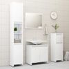 Armario De Baño | Mueble Baño Madera Contrachapada Blanco Brillo 30x30x95 Cm Cfw740002