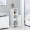 Armario De Baño | Mueble Baño Madera Contrachapada Blanco Brillo 30x30x95 Cm Cfw740003