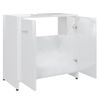 Armario De Baño | Mueble Baño Madera Contrachapada Blanco Brillo 60x33x61 Cm Cfw740007