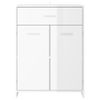 Armario De Baño | Mueble Baño Madera Contrachapada Blanco Brillo 60x33x80 Cm Cfw740008