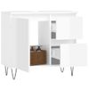 Armario De Baño | Mueble Baño Madera Contrachapada Blanco Brillo 65x33x60 Cm Cfw740012