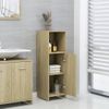 Armario De Baño | Mueble Baño Madera Contrachapada Color Roble 30x30x95 Cm Cfw740015