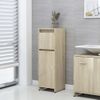 Armario De Baño | Mueble Baño Madera Contrachapada Color Roble 30x30x95 Cm Cfw740016