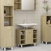 Armario De Baño | Mueble Baño Madera Contrachapada Color Roble 60x32x53,5 Cm Cfw740018