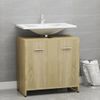 Armario De Baño | Mueble Baño Madera Contrachapada Color Roble 60x33x61 Cm Cfw740019