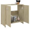 Armario De Baño | Mueble Baño Madera Contrachapada Color Roble 60x33x61 Cm Cfw740019