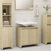 Armario De Baño | Mueble Baño Madera Contrachapada Color Roble 60x33x61 Cm Cfw740020