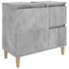 Armario De Baño | Mueble Baño Madera Contrachapada Gris Hormigón 65x33x60 Cm Cfw740041