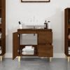 Armario De Baño | Mueble Baño Madera Contrachapada Marrón Roble 65x33x60 Cm Cfw740077