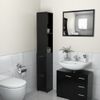 Armario De Baño | Mueble Baño Madera Contrachapada Negro 25x26,5x170 Cm Cfw740081