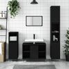 Armario De Baño | Mueble Baño Madera Contrachapada Negro 30x30x100 Cm Cfw740085