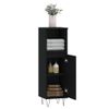 Armario De Baño | Mueble Baño Madera Contrachapada Negro 30x30x100 Cm Cfw740085