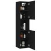 Armario De Baño | Mueble Baño Madera Contrachapada Negro 30x30x130 Cm Cfw740086