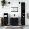 Armario De Baño | Mueble Baño Madera Contrachapada Negro 30x30x190 Cm Cfw740088