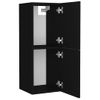 Armario De Baño | Mueble Baño Madera Contrachapada Negro 30x30x80 Cm Cfw740093