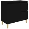 Armario De Baño | Mueble Baño Madera Contrachapada Negro 65x33x60 Cm Cfw740101