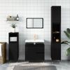 Armario De Baño | Mueble Baño Madera Contrachapada Negro 65x33x60 Cm Cfw740102