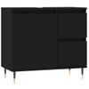 Armario De Baño | Mueble Baño Madera Contrachapada Negro 65x33x60 Cm Cfw740102