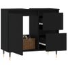 Armario De Baño | Mueble Baño Madera Contrachapada Negro 65x33x60 Cm Cfw740102