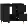 Armario De Baño | Mueble Baño Madera Contrachapada Negro 65x33x60 Cm Cfw740102