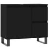 Armario De Baño | Mueble Baño Madera Contrachapada Negro 65x33x60 Cm Cfw740103