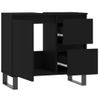 Armario De Baño | Mueble Baño Madera Contrachapada Negro 65x33x60 Cm Cfw740103