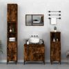 Armario De Baño | Mueble Baño Madera Contrachapada Roble Ahumado 30x30x100 Cm Cfw740106