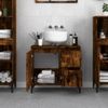 Armario De Baño | Mueble Baño Madera Contrachapada Roble Ahumado 65x33x60 Cm Cfw740117