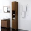 Armario De Baño | Mueble Baño Madera Contrachapada Roble Marrón 30x30x183,5cm Cfw740121