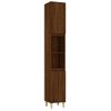 Armario De Baño | Mueble Baño Madera Contrachapada Roble Marrón 30x30x190 Cm Cfw740123