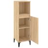 Armario De Baño | Mueble Baño Madera Contrachapada Roble Sonoma 30x30x100 Cm Cfw740133