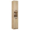 Armario De Baño | Mueble Baño Madera Contrachapada Roble Sonoma 32x34x188,5cm Cfw740140