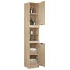 Armario De Baño | Mueble Baño Madera Contrachapada Roble Sonoma 32x34x188,5cm Cfw740140