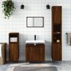 Armario De Baño | Mueble Baño Madera De Ingeniería Marrón Roble 58x33x60 Cm Cfw740166