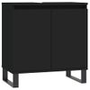 Armario De Baño | Mueble Baño Madera De Ingeniería Negro 58x33x60 Cm Cfw740171