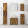 Armario De Baño | Mueble Baño Madera Ingeniería Roble Ahumado 32x34x188,5 Cm Cfw740182