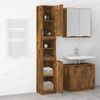 Armario De Baño | Mueble Baño Madera Ingeniería Roble Ahumado 32x34x188,5 Cm Cfw740182