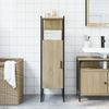 Armario De Baño | Mueble Baño Madera Ingeniería Roble Sonoma 33x33x120,5 Cm Cfw740185