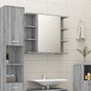 Armario De Espejo Baño | Mueble Baño Contrachapada Gris Sonoma 80x20,5x64 Cm Cfw740244