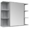 Armario De Espejo Baño | Mueble Baño Contrachapada Gris Sonoma 80x20,5x64 Cm Cfw740244