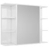 Armario Espejo Baño | Mueble Baño Contrachapada Blanco Brillo 80x20,5x64 Cm Cfw741290