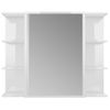 Armario Espejo Baño | Mueble Baño Contrachapada Blanco Brillo 80x20,5x64 Cm Cfw741290