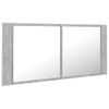 Armario Espejo Baño | Mueble Baño Luz Led Acrílico Gris Hormigón 100x12x45 Cm Cfw741293