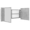 Armario Espejo Baño | Mueble Baño Luz Led Acrílico Gris Hormigón 100x12x45 Cm Cfw741293