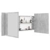 Armario Espejo Baño | Mueble Baño Luz Led Acrílico Gris Hormigón 100x12x45 Cm Cfw741293