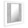 Armario Espejo Baño | Mueble Baño Luz Led Acrílico Gris Hormigón 40x12x45 Cm Cfw741294