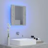 Armario Espejo Baño | Mueble Baño Luz Led Acrílico Gris Hormigón 40x12x45 Cm Cfw741294